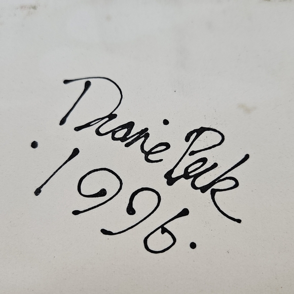 VINTAGE Diane Peck Studio Art Triple Heart Glazed Trinket Dish  Signed 1996 Rare - Picture 6 of 8